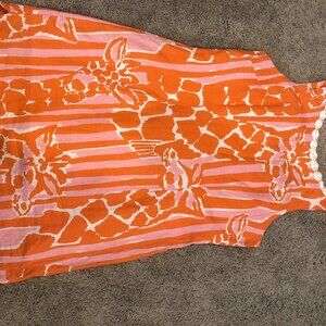 Lilly Pulitzer Target Dress Womens Size 16 Orange/Pink Giraffe Print